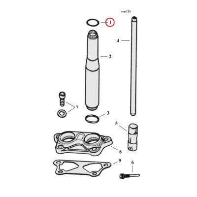 Cometic, pushrod cover o-ring. Upper | Lieferumfang: Nur ein Teil des abgebildeten Artikels.