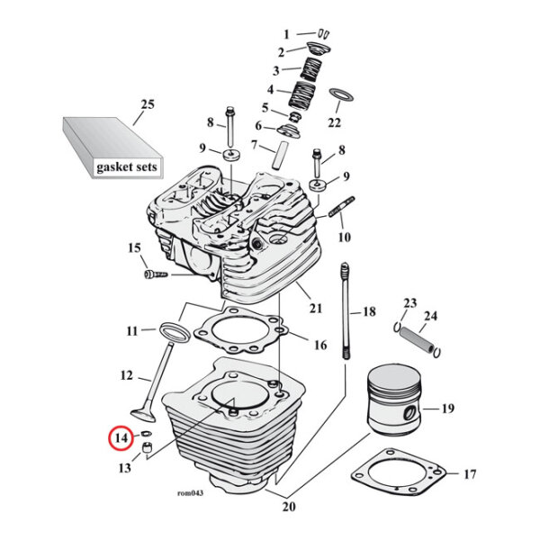 Cometic o-ring, cyl. head / oil pump body / crankcase |...