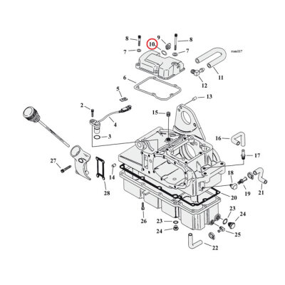 Cometic, O-ring neutral switch / oil pump / crankcase | Lieferumfang: Nur ein Teil des abgebildeten Artikels.