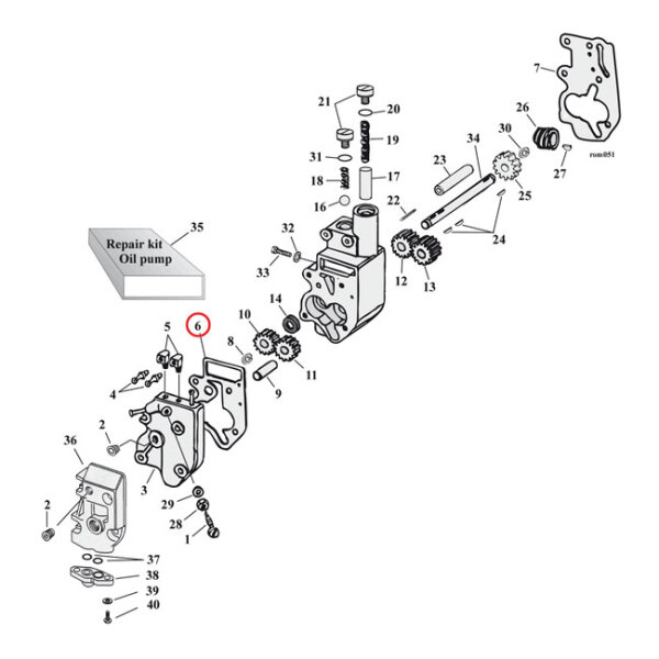 Cometic, oil pump body to cover gasket. Fiber |...