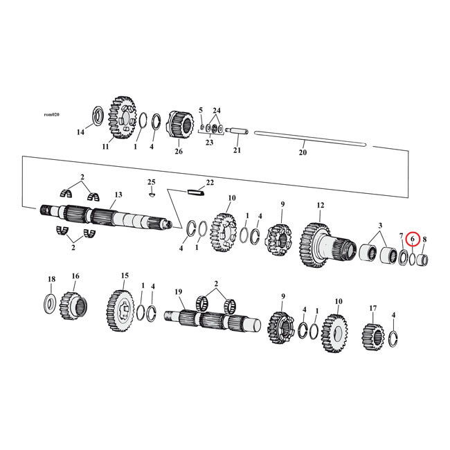 Cometic, O-ring transmission mainshaft. Right end | Lieferumfang: Nur ein Teil des abgebildeten Artikels.