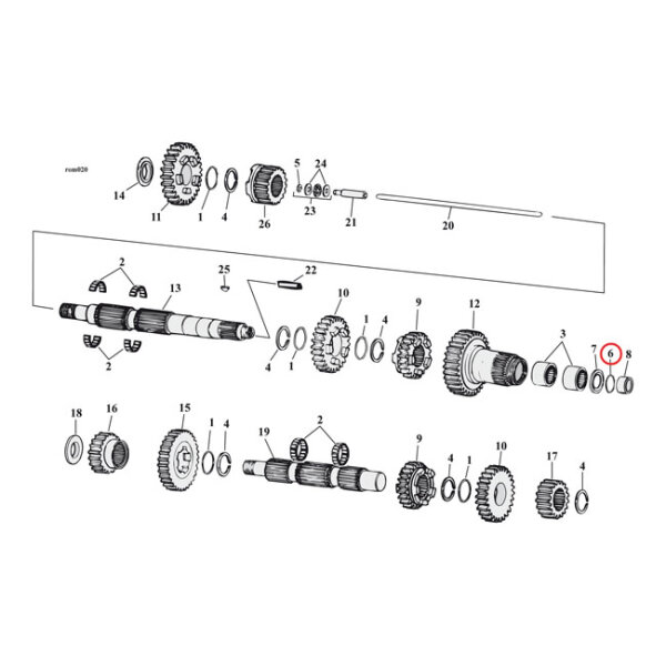 Cometic, O-ring transmission mainshaft. Right end |...