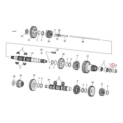 Cometic, O-ring transmission mainshaft. Right end | Lieferumfang: Nur ein Teil des abgebildeten Artikels.