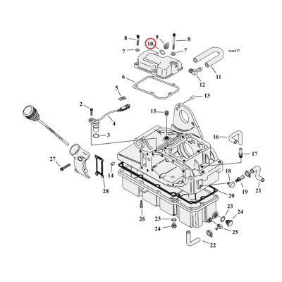 Cometic, seal washer neutral switch. Nylon | Lieferumfang: Nur ein Teil des abgebildeten Artikels.