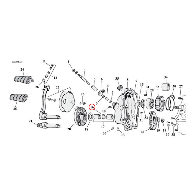 Cometic flat O-ring, kickstart shaft | Lieferumfang: Nur ein Teil des abgebildeten Artikels.