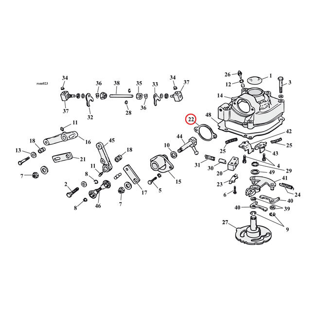 Cometic, gasket transmission shifter shaft cover. Fiber | Lieferumfang: Nur ein Teil des abgebildeten Artikels.