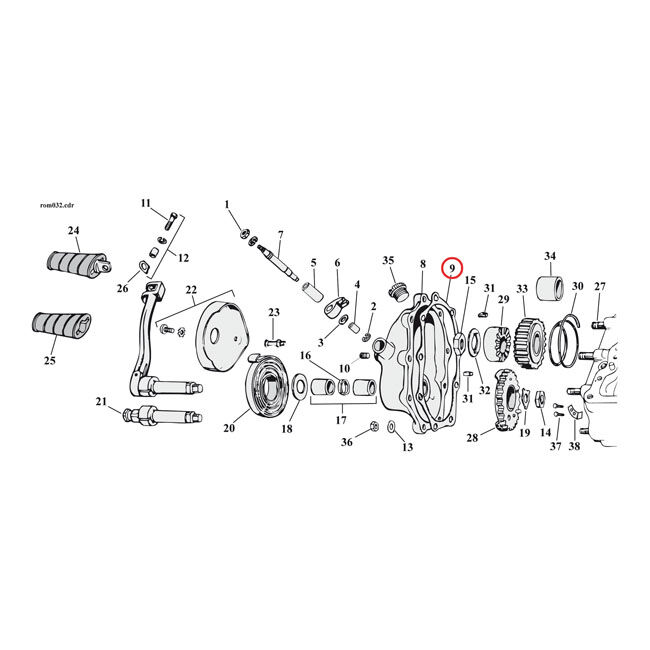 Cometic, gasket transmission end cover. Fiber | Lieferumfang: Nur ein Teil des abgebildeten Artikels.