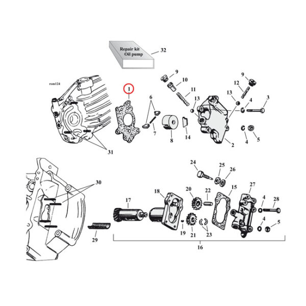 Cometic, oil pump side mount gasket. Fiber |...