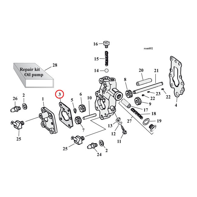 Cometic, oil pump body to cover gasket | Lieferumfang: Nur ein Teil des abgebildeten Artikels.