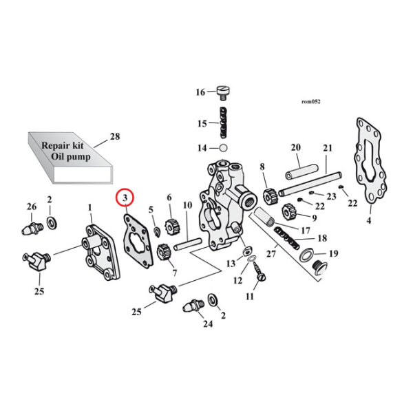 Cometic, oil pump body to cover gasket | Lieferumfang:...