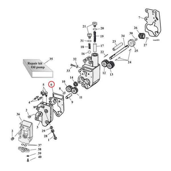 Cometic, oil pump body to cover gasket....