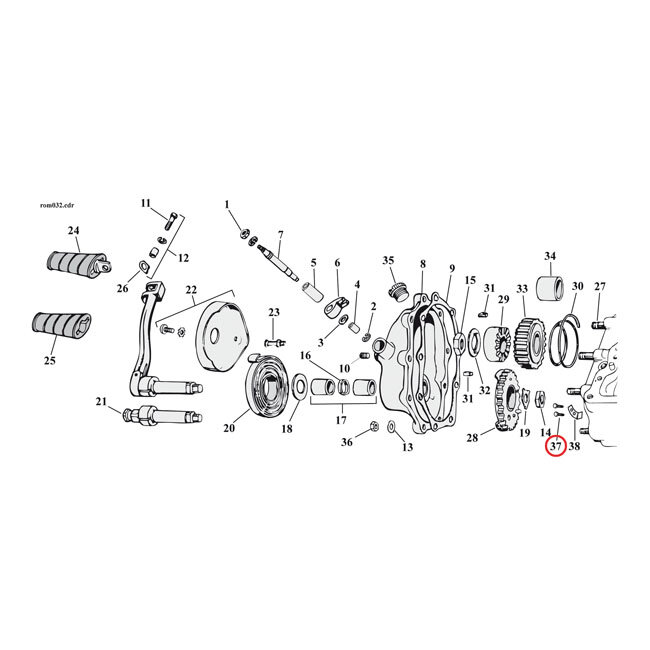 Screw, countersunk head. bumper plate kickstarter | Lieferumfang: Nur ein Teil des abgebildeten Artikels.