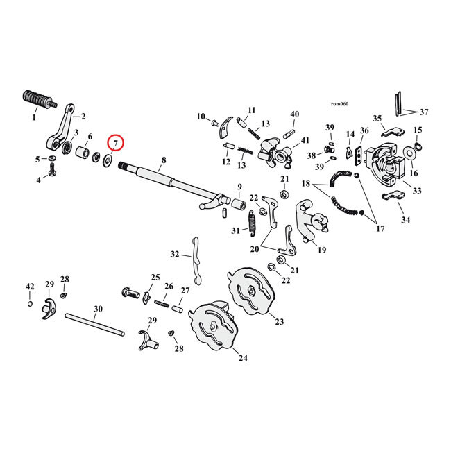 Thrust washer, shifter shaft | Lieferumfang: Nur ein Teil des abgebildeten Artikels.