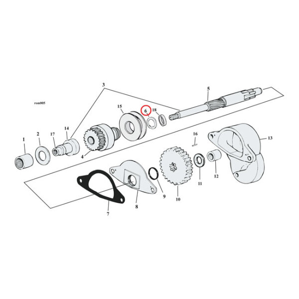 Retaining ring, starter shaft | Lieferumfang: Nur ein Teil des abgebildeten Artikels.