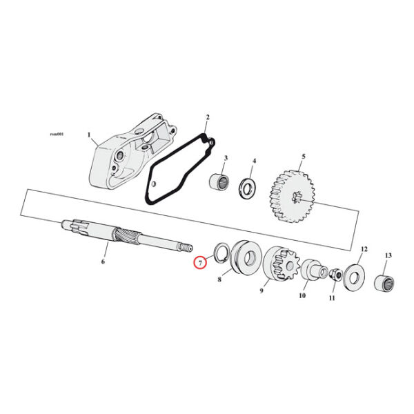 Retaining ring, starter shaft | Lieferumfang: Nur ein Teil des abgebildeten Artikels.