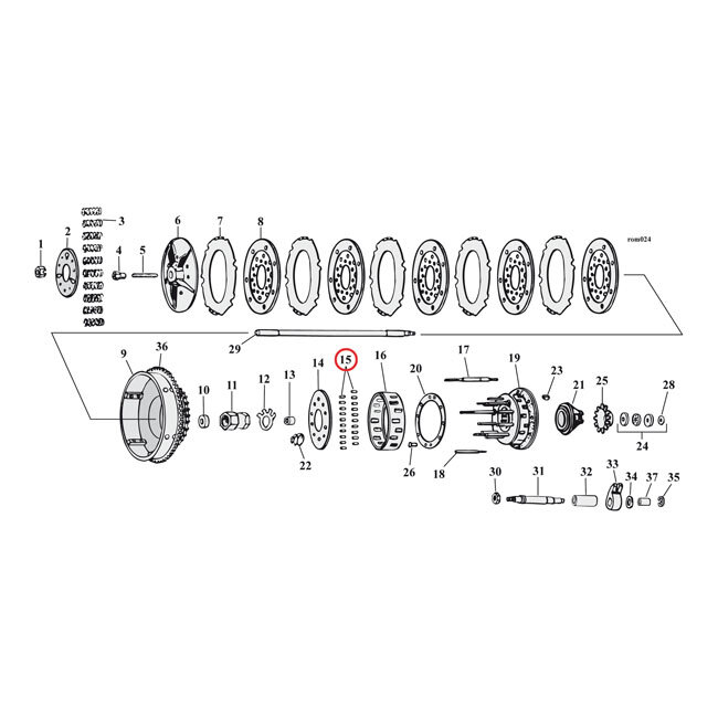 Clutch hub roller. +.0008"""" oversize | Lieferumfang: Nur ein Teil des abgebildeten Artikels.