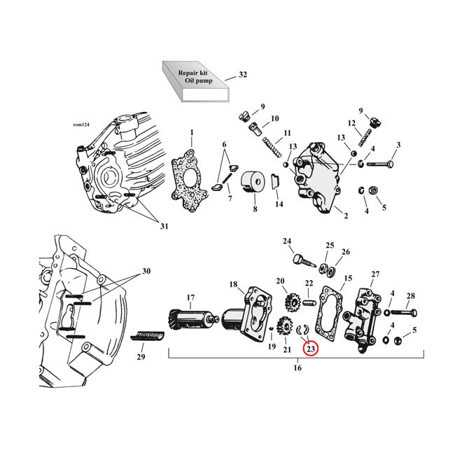 Split washer ret.gear oilpump | Lieferumfang: Nur ein Teil des abgebildeten Artikels.