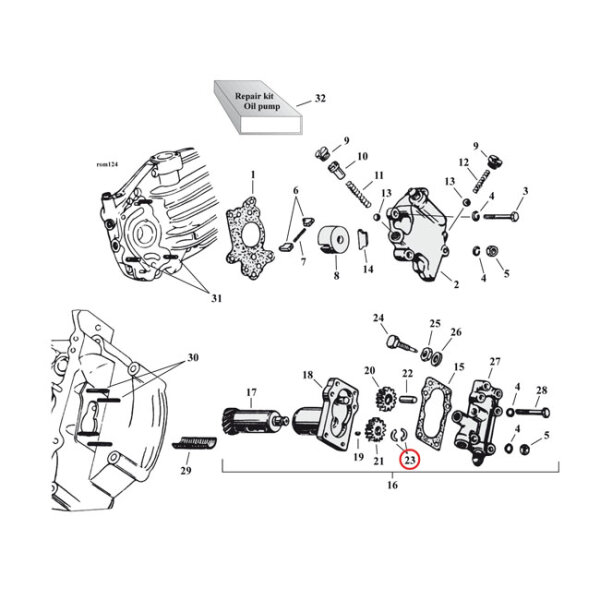 Split washer ret.gear oilpump | Lieferumfang: Nur ein Teil des abgebildeten Artikels.