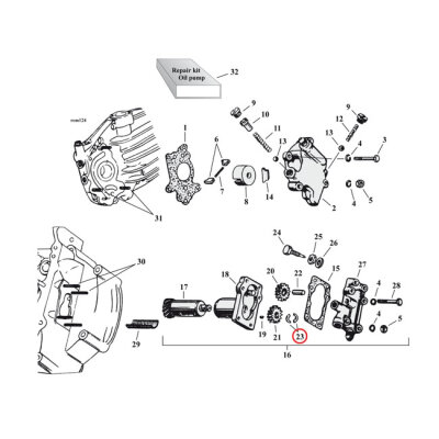 Split washer ret.gear oilpump | Lieferumfang: Nur ein Teil des abgebildeten Artikels.