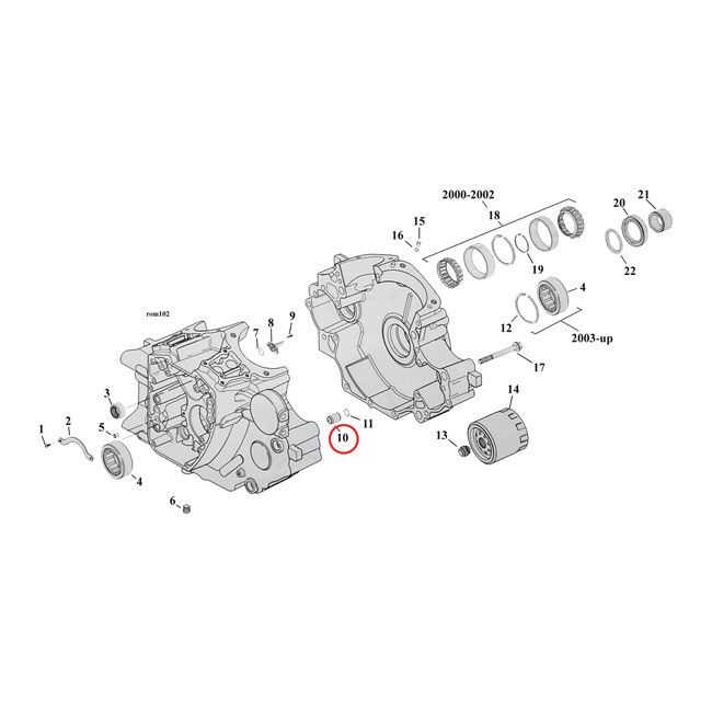 Dowel pin, transmission & crankcase | Lieferumfang: Nur ein Teil des abgebildeten Artikels.