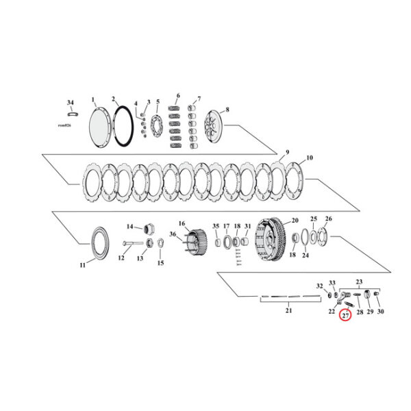 Spring, worm lever clutch/shifter pawl transmission | Lieferumfang: Nur ein Teil des abgebildeten Artikels.
