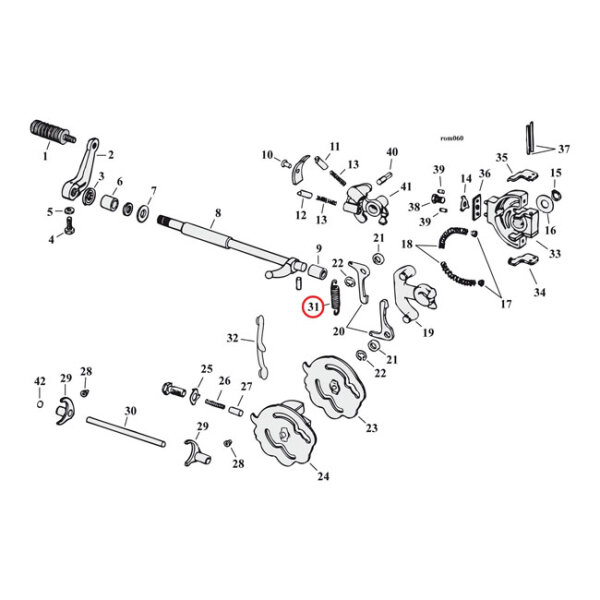 Spring, worm lever clutch/shifter pawl transmission | Lieferumfang: Nur ein Teil des abgebildeten Artikels.