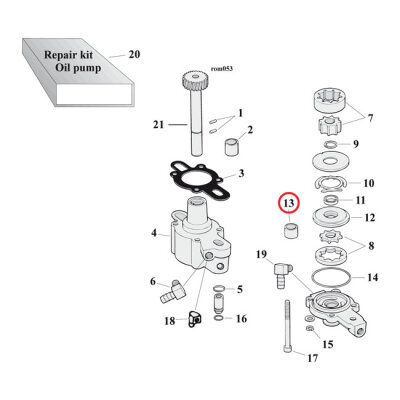 Bushing, oil pump cover | Lieferumfang: Nur ein Teil des abgebildeten Artikels.