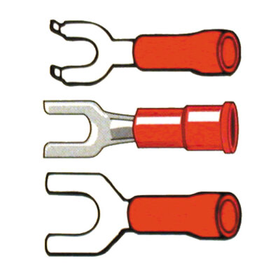 Connectors, spade terminal PVC, crimp. Red 3.5mm | Lieferumfang: Nur ein Teil des abgebildeten Artikels.