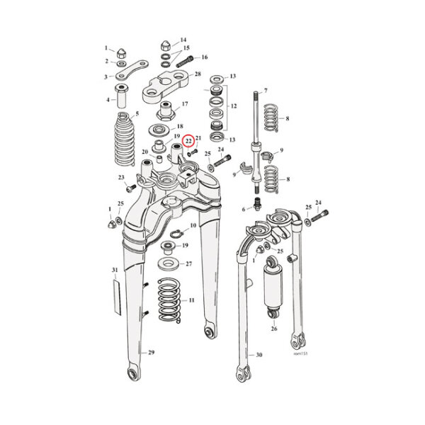 Washer lock, softail springer fork | Lieferumfang: Nur...