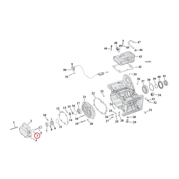 James O-ring, pushrod cover / dipstick / oil pump | Lieferumfang: Nur ein Teil des abgebildeten Artikels.