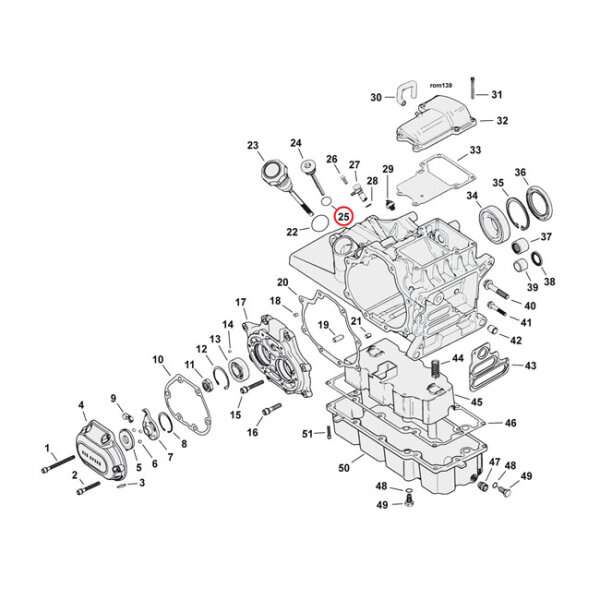 James O-ring, pushrod cover / dipstick / oil pump | Lieferumfang: Nur ein Teil des abgebildeten Artikels.