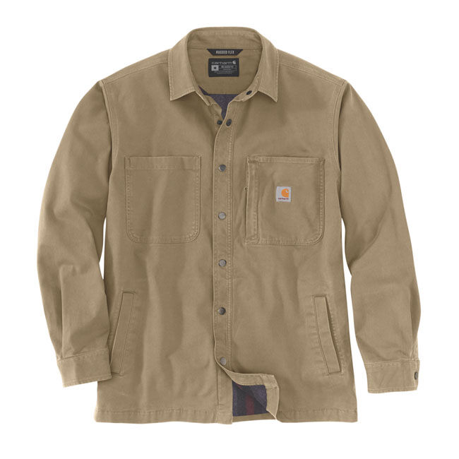 Carhartt Fleece Lined denim shirt jac dark khaki Size 2XL
