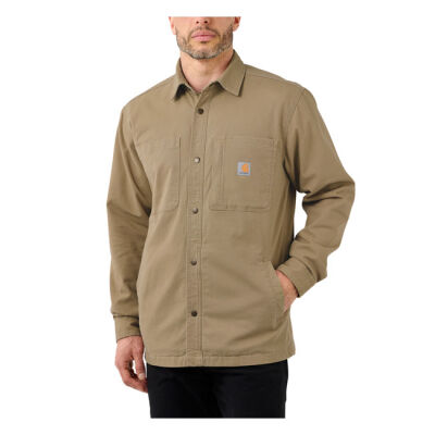 Carhartt Fleece Lined denim shirt jac dark khaki Size 2XL