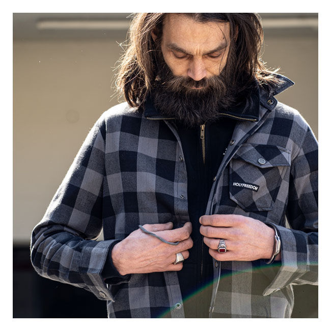 Holy Freedom Jessie James Flannel shirt grey/black Size M