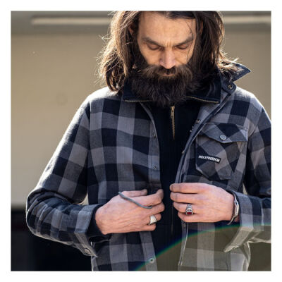 Holy Freedom Jessie James Flannel shirt grey/black Size M