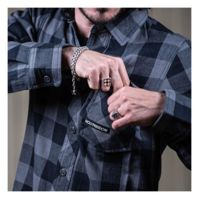 Holy Freedom Jessie James Flannel shirt grey/black Size M