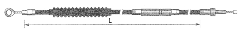 Pearl Black clutch cable XL86 L=52" (GB)