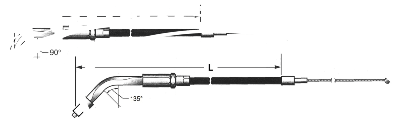 Pearl Black BT96 LN=34" 90ª Throttle (IT)