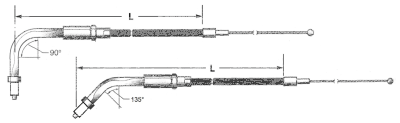 Pearl Black BT96 LN=32" 90ª Throttle (IT)