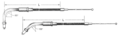 Pearl Black BT96 LN=34" 90ª Throttle (GB)