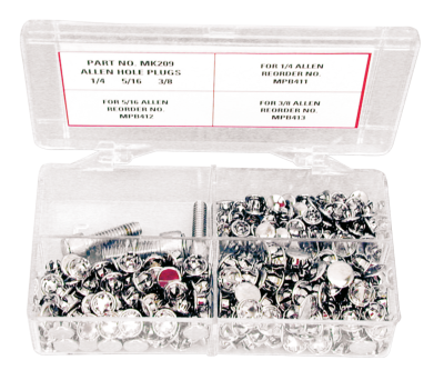 10pck Allen hole plugs 3/8 chrome (GB)