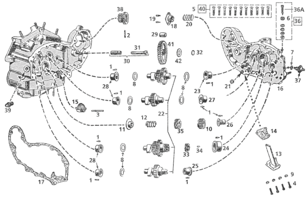 Bushing idling gear (OEM gears) (DE)