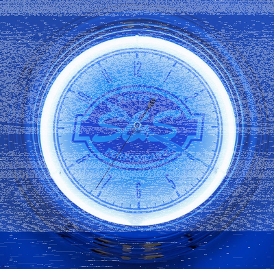 S&S Neon Logo Clock 12.5" Silver (GB)