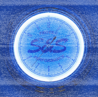 S&S Neon Script Clock 12.5" Silver (GB)
