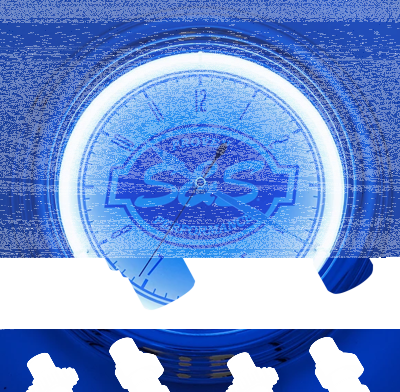 S&S Neon Logo Clock 12.5" Silver (ES)
